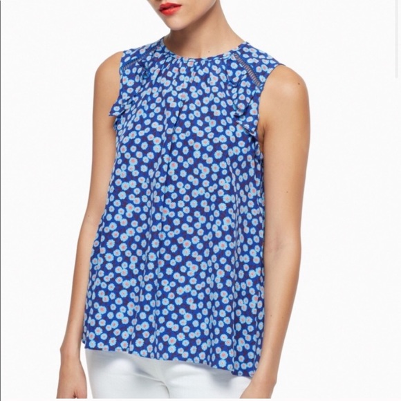 kate spade Tops - Kate Spade Silk Ruffle Tangier Floral Top